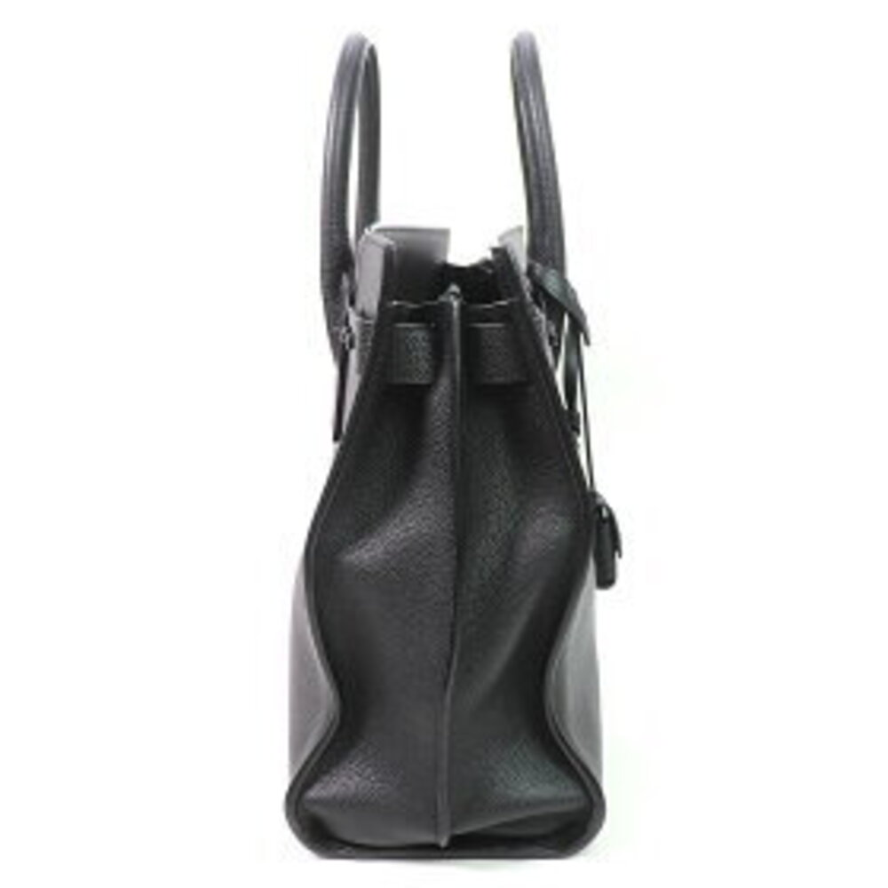 Saint Laurent Tote Grained Leather Bag de Shoulder Black Sac Thin Jour Souple - Picture 4 of 7